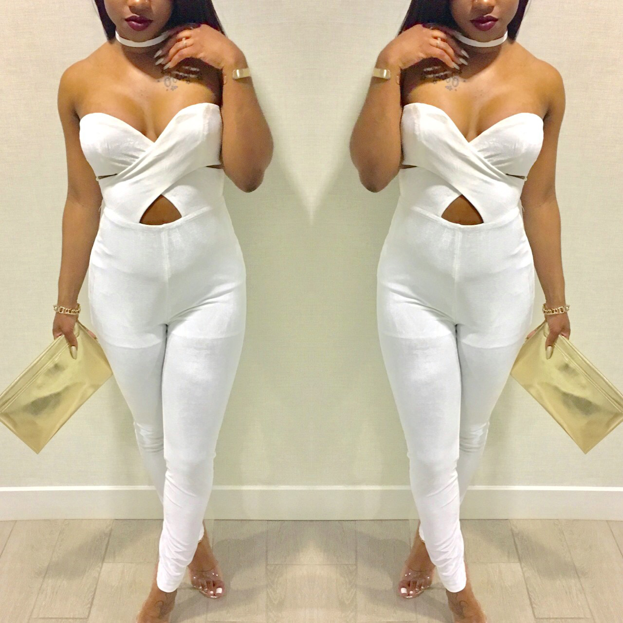 In my All White Velvet from Pure.Posh_
