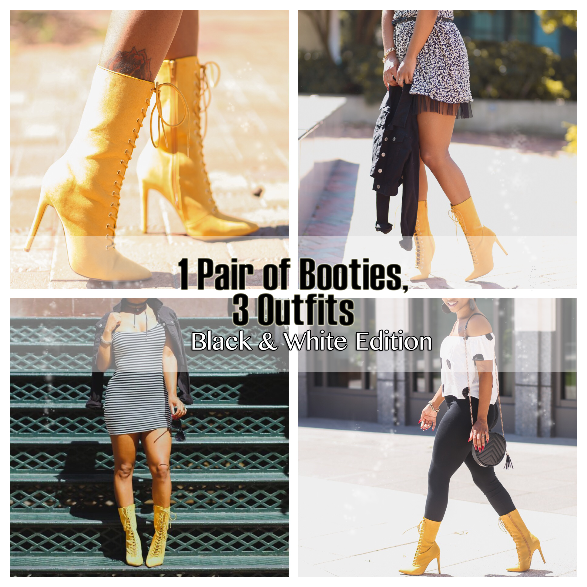 1 Pair of ‘Pink Basis’ Booties, 3 Stylish Outfits