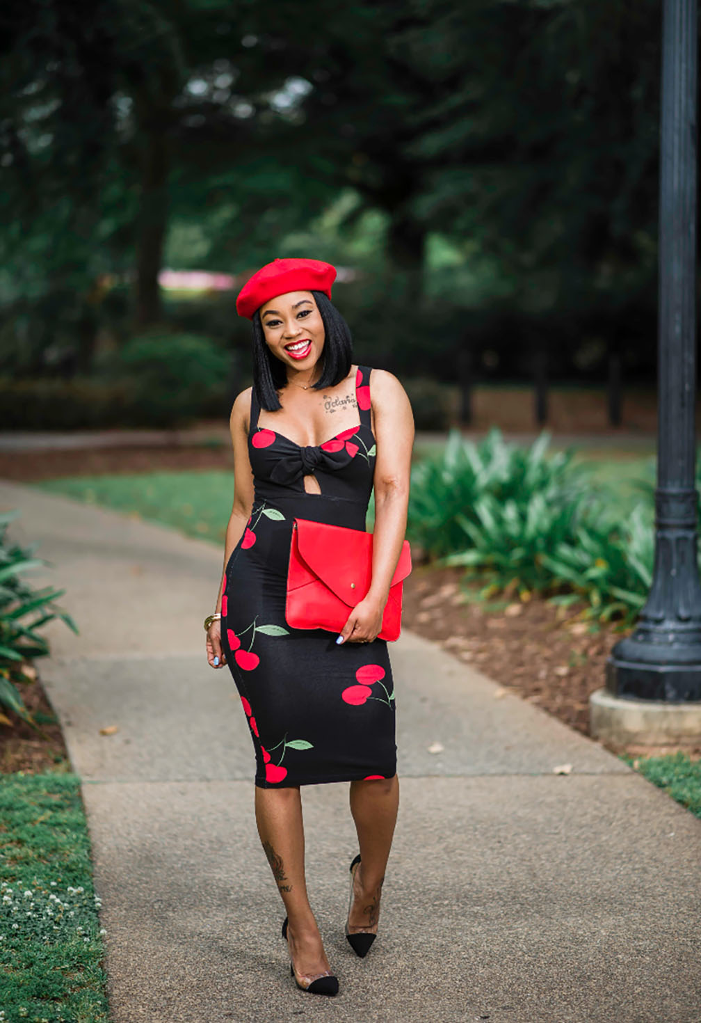 The Cherry-Poppin’ Print Bodycon Dress🍒