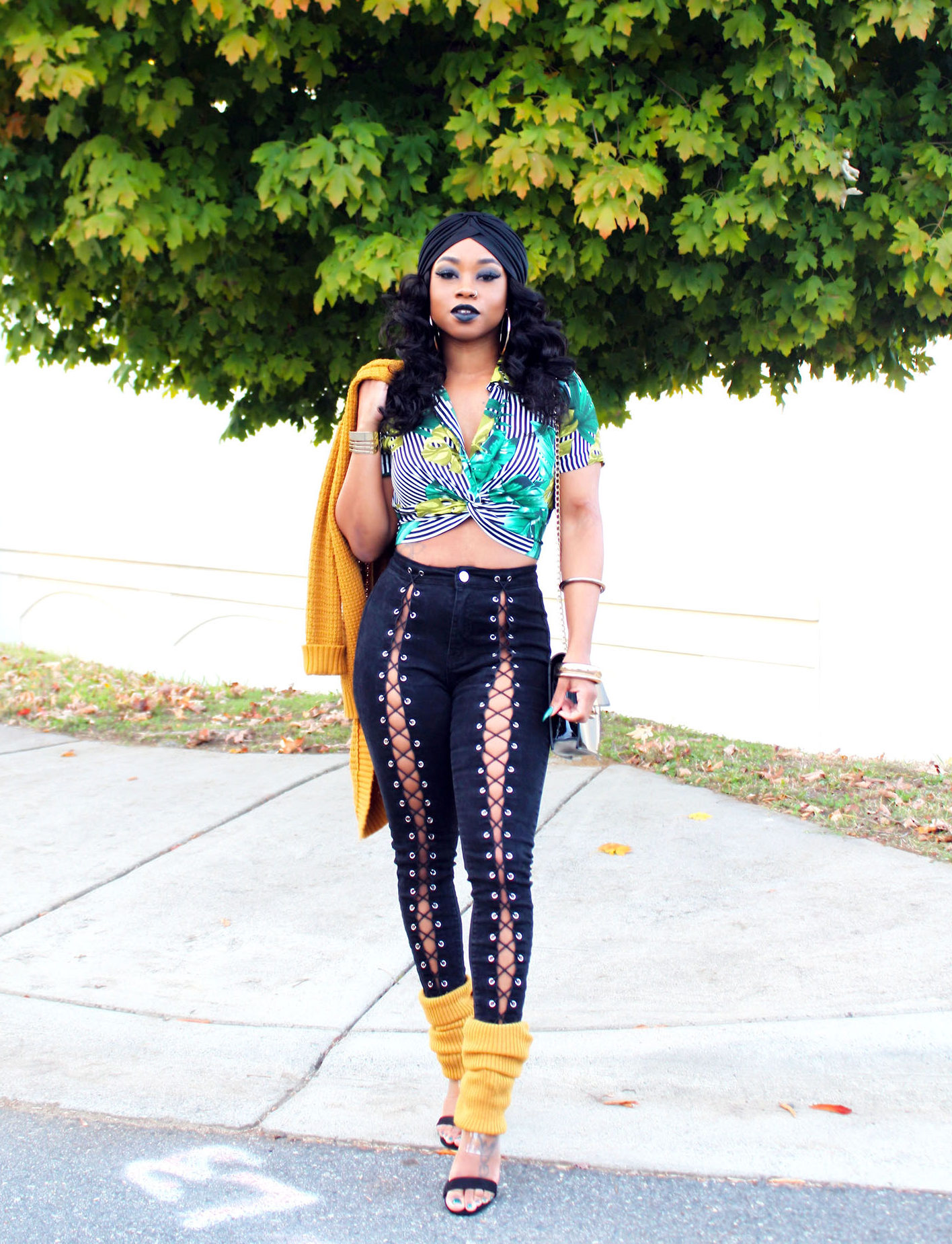 Feisty Tropical, Stripe Out for the Day…Or Night Look