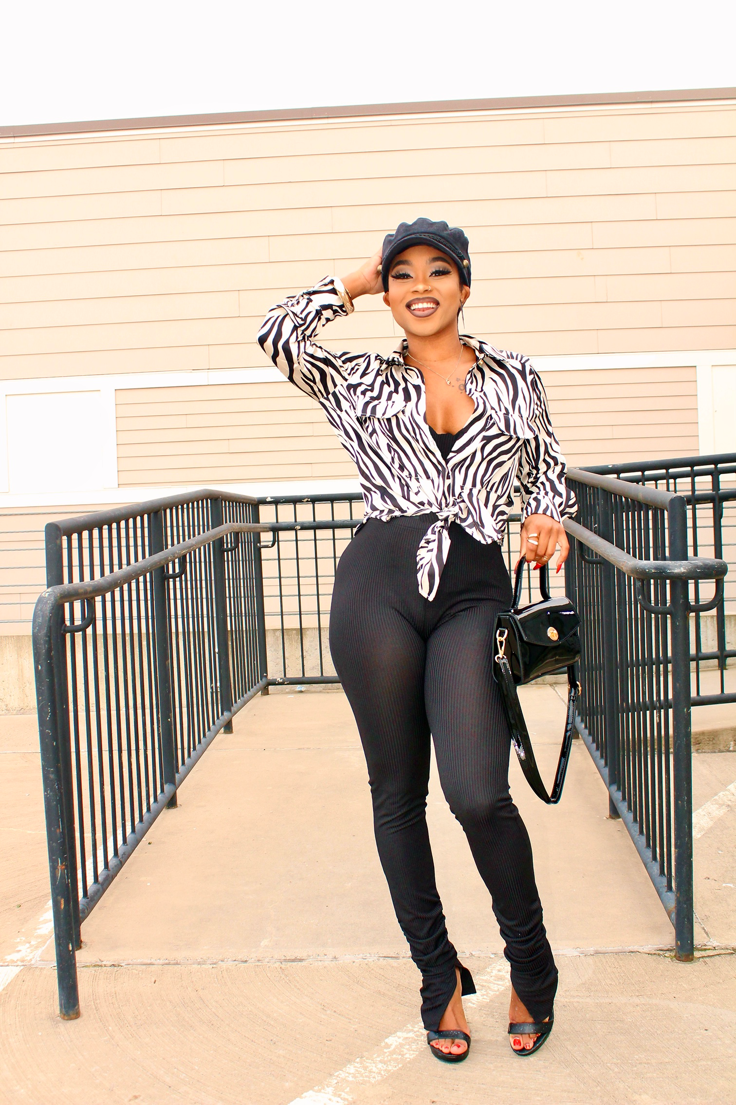 Zebra Silk Top Look