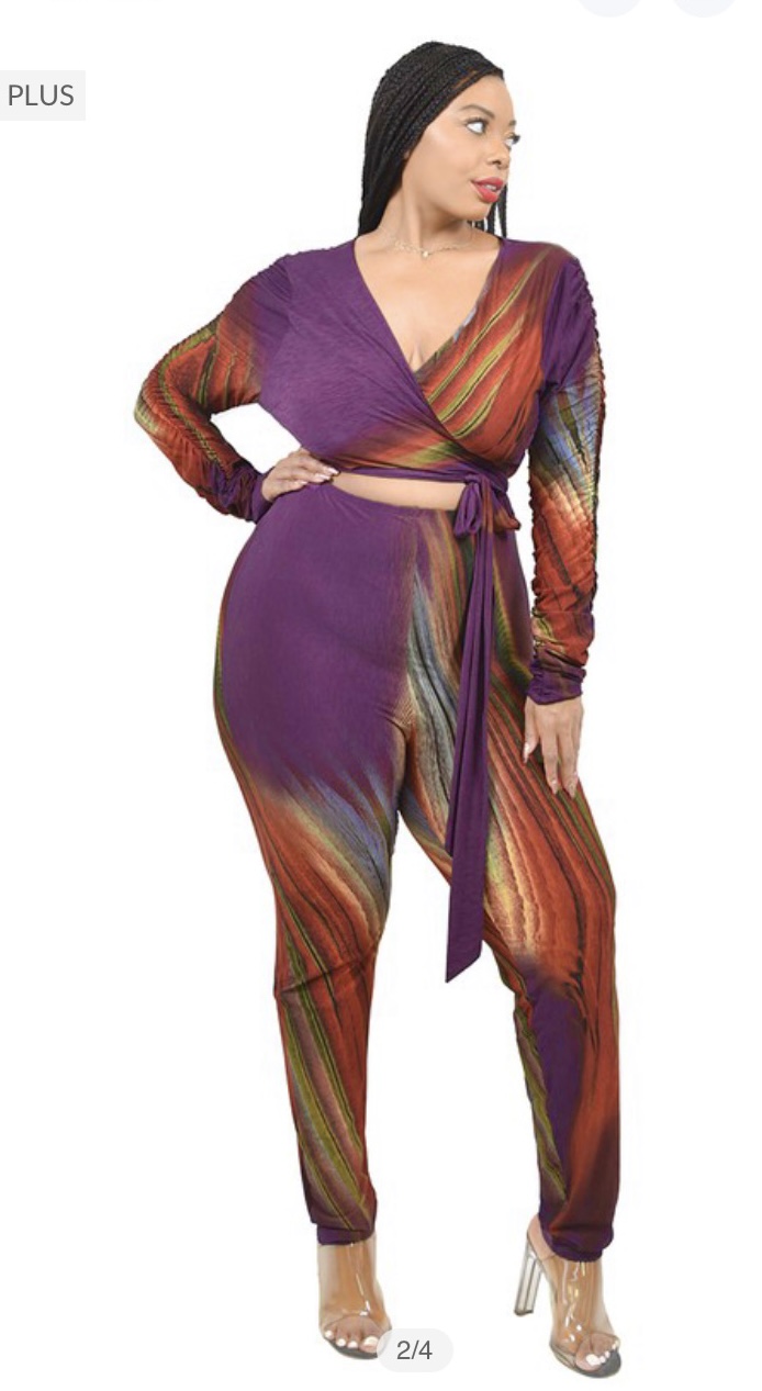 Vibrant Wave Plus-Sized 2PC Set