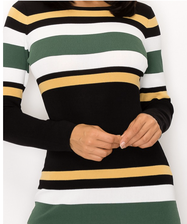 Classic Striped Knit Dress