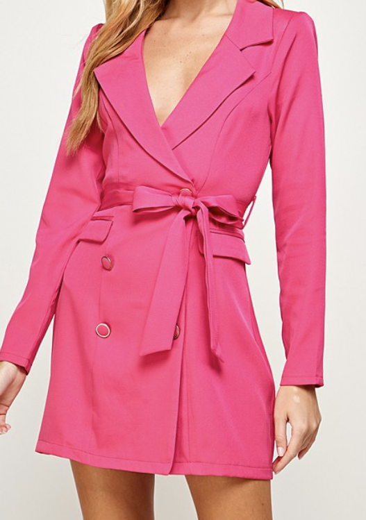 Hot Pink Blazer Dress
