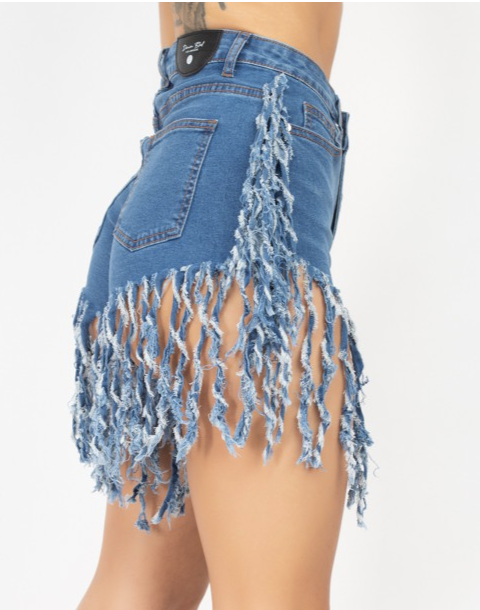 Fringe Hi-Rise Denim Shorts - DoubleOStyles
