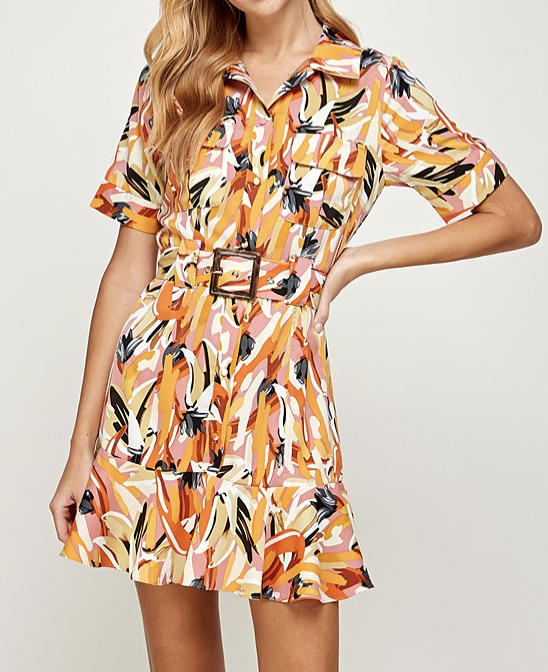 70's Styled Print Dress