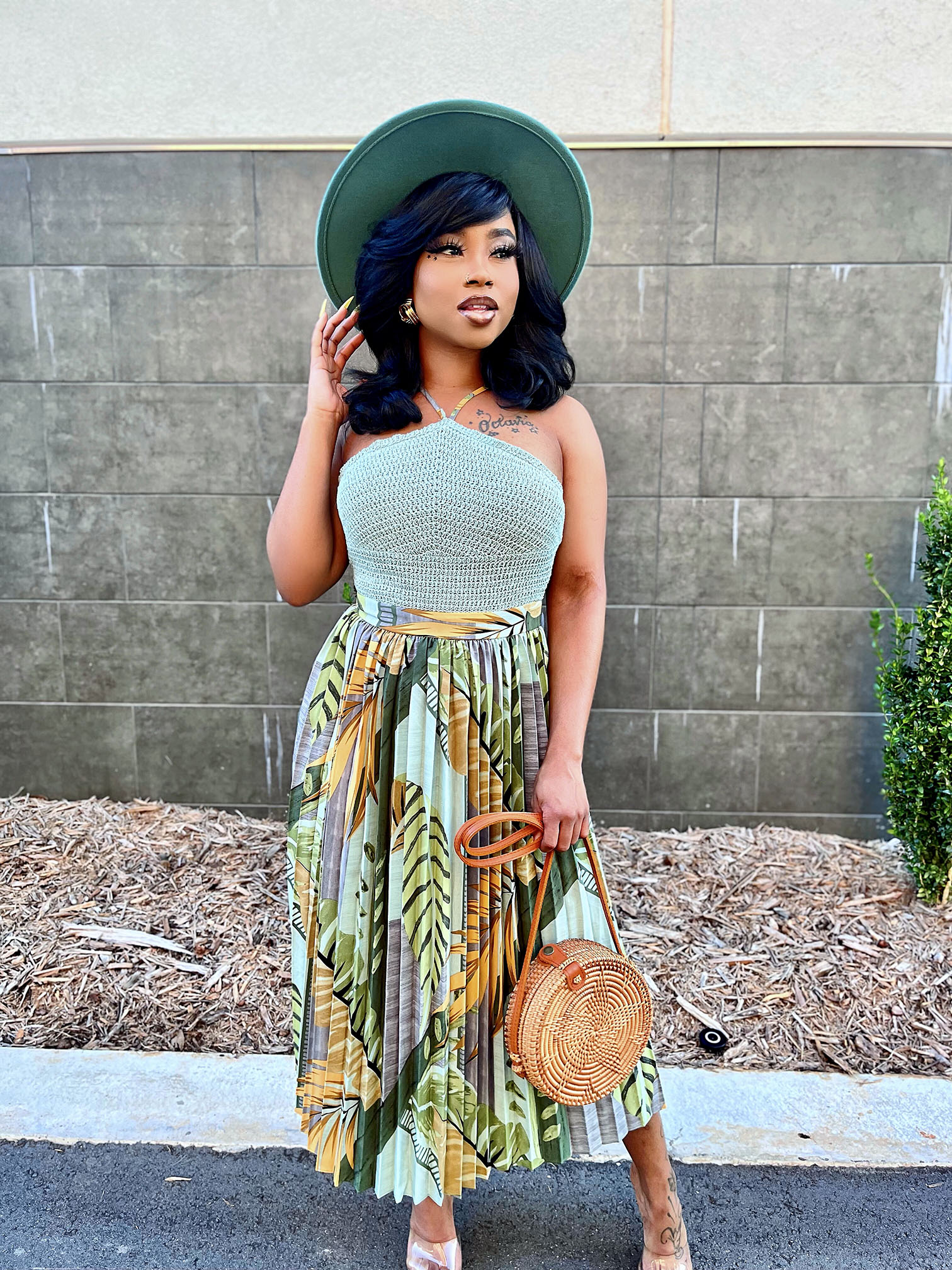Minty Tropical Dress