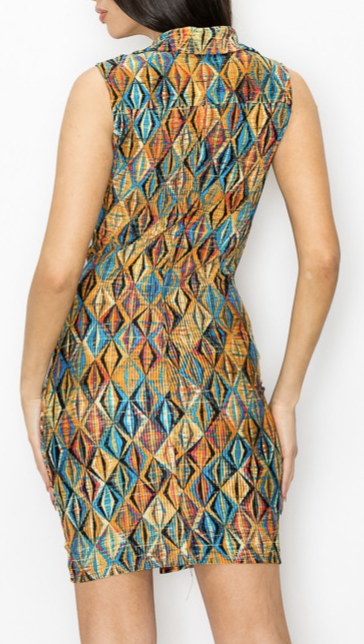 Tribal Cultural Tie-Front Dress