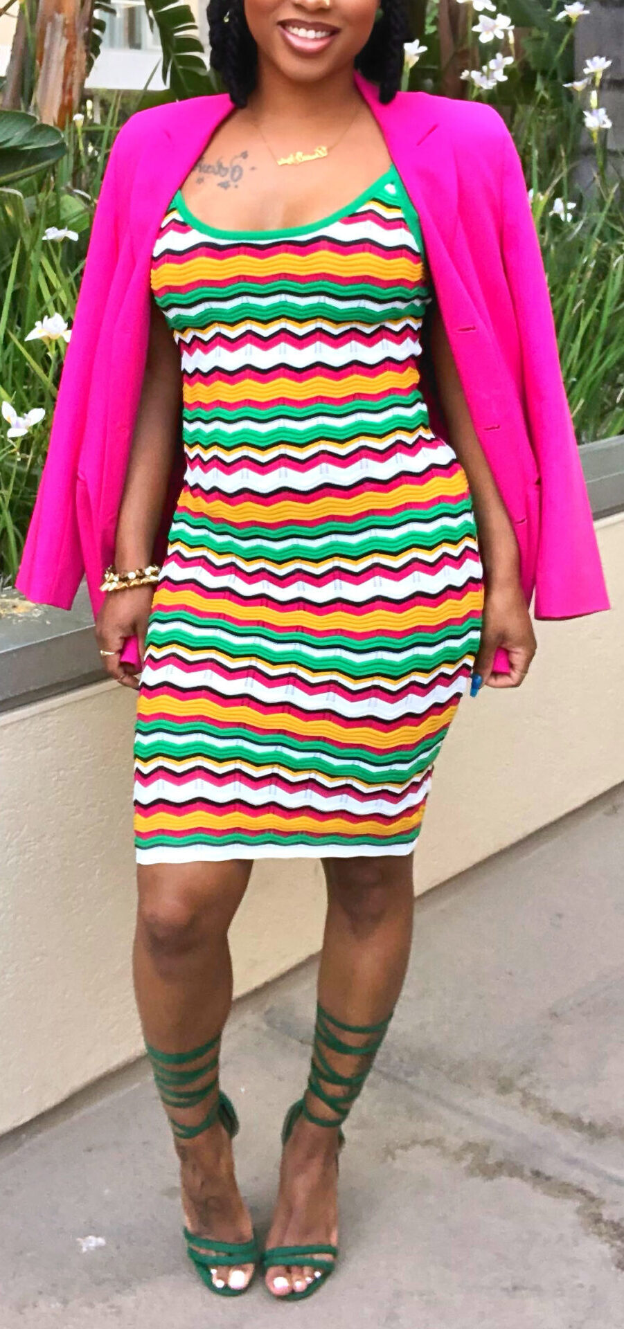 'Beauty Defined' Stripped Dress